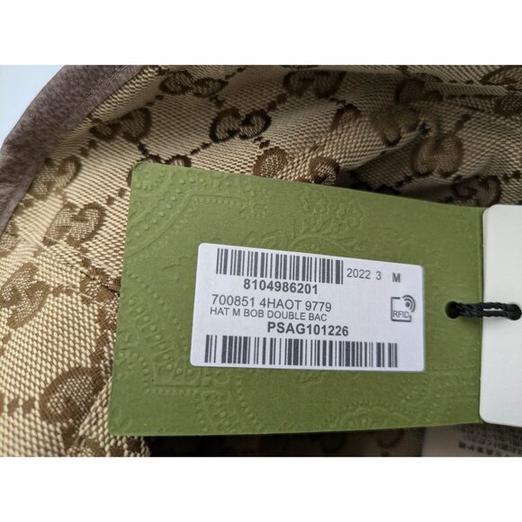 Gucci Monogram Plaid Bob Double Back Reversible Bucket Hat Beige M58cm 700851 - Picture 9 of 11